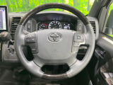 【純正革巻きステアリング】上質な革を使用することで、手にしっかり馴染みとても運転しやすいハンドルです♪