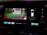 バックカメラの画像です。ガイドラインがスムースな車庫入れをサポートいたします。車庫入れの安心感がアップしますね。