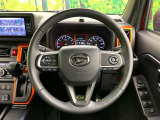 【純正革巻きステアリング】上質な革を使用することで、手にしっかり馴染みとても運転しやすいハンドルです♪