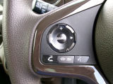 ハンドル左側にオーディオの操作スイッチが装備されています。視線を前方から外さずハンドルから手を離さずに操作できるのでとっても安全ですね。