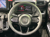 【純正革巻きステアリング】上質な革を使用することで、手にしっかり馴染みとても運転しやすいハンドルです♪