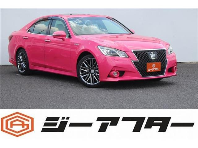クラウンアスリート ハイブリッド 2.5 G リボーンピンク 禁煙車 サンルーフ 純正8イ...