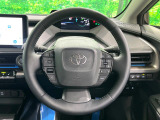 【純正革巻きステアリング】上質な革を使用することで、手にしっかり馴染みとても運転しやすいハンドルです♪