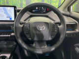 【純正革巻きステアリング】上質な革を使用することで、手にしっかり馴染みとても運転しやすいハンドルです♪