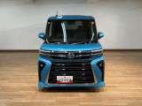 令和7年6月登録☆走行10km!鮮やかなターコイズブルーのタントカスタムの届出済未使用車♪純正メモリーナビ、バックカメラ、両側電動スライドドア、シートヒーター、衝突回避支援ブレーキ搭載です☆