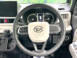 【純正革巻きステアリング】上質な革を使用することで、手にしっかり馴染みとても運転しやすいハンドルです♪