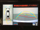 【パノラミックビューモニター】クルマの前後左右に搭載したカメラから取り込んだ画像を合成し、車両を上から見たような画像をディスプレイに表示します。