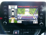 パノラミックビューモニター付きです。車両を上から見たような映像をディスプレイオーディオ画面に表示。運転席からの目視だけでは見にくい、車両周辺の状況をリアルタイムでしっかり確認できます。