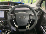 【純正革巻きステアリング】上質な革を使用することで、手にしっかり馴染みとても運転しやすいハンドルです♪