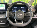 【純正革巻きステアリング】上質な革を使用することで、手にしっかり馴染みとても運転しやすいハンドルです♪