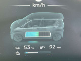 航続可能距離は53%で92kmです。