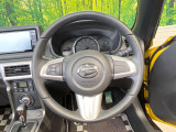 【純正革巻きステアリング】上質な革を使用することで、手にしっかり馴染みとても運転しやすいハンドルです♪