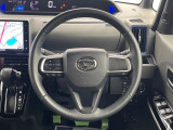 【純正革巻きステアリング】上質な革を使用することで、手にしっかり馴染みとても運転しやすいハンドルです♪