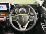【純正革巻きステアリング】上質な革を使用することで、手にしっかり馴染みとても運転しやすいハンドルです♪