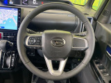 【純正革巻きステアリング】上質な革を使用することで、手にしっかり馴染みとても運転しやすいハンドルです♪