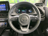 【純正革巻きステアリング】上質な革を使用することで、手にしっかり馴染みとても運転しやすいハンドルです♪