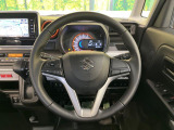 【純正革巻きステアリング】上質な革を使用することで、手にしっかり馴染みとても運転しやすいハンドルです♪