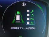 CMBS(追突軽減ブレーキ)・ミリ波レーダーと単眼カメラで前走車や歩行者」を検知。衝突する恐れがある場合音とディスプレーで警告をしさらに接近すると軽いブレーキ、強いブレーキと段階的に衝突回避を支援