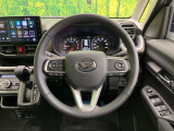 【純正革巻きステアリング】上質な革を使用することで、手にしっかり馴染みとても運転しやすいハンドルです♪