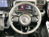 【純正革巻きステアリング】上質な革を使用することで、手にしっかり馴染みとても運転しやすいハンドルです♪