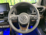 【純正革巻きステアリング】上質な革を使用することで、手にしっかり馴染みとても運転しやすいハンドルです♪