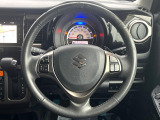 【純正革巻きステアリング】上質な革を使用することで、手にしっかり馴染みとても運転しやすいハンドルです♪