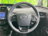 【純正革巻きステアリング】上質な革を使用することで、手にしっかり馴染みとても運転しやすいハンドルです♪