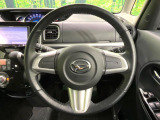 【純正革巻きステアリング】上質な革を使用することで、手にしっかり馴染みとても運転しやすいハンドルです♪