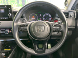 【純正革巻きステアリング】上質な革を使用することで、手にしっかり馴染みとても運転しやすいハンドルです♪