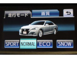 燃費優先のECO。パワー優先のSPORT。走りと燃費のバランスに優れたNORMAL。そして、雪道発進時の強い味方SNOW。気分や走行状況に合わせて走りを選べるドライブモードセレクトが装備されています。