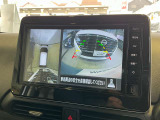 空から見たような映像で駐車ができるアラウンドビューモニター。ひと目でわかるセンサーに前後の衝突被害軽減ブレーキ付き。