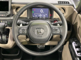 【純正革巻きステアリング】上質な革を使用することで、手にしっかり馴染みとても運転しやすいハンドルです♪