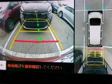 パノラミックビューモニター&バックモニター♪車両の前後左右に搭載した4つのカメラの映像を合成し、車を真上から見ているような映像を表示♪