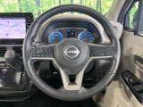 【純正革巻きステアリング】上質な革を使用することで、手にしっかり馴染みとても運転しやすいハンドルです♪