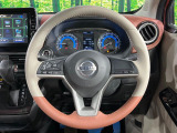 【純正革巻きステアリング】上質な革を使用することで、手にしっかり馴染みとても運転しやすいハンドルです♪