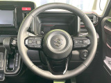 【純正革巻きステアリング】上質な革を使用することで、手にしっかり馴染みとても運転しやすいハンドルです♪