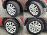 155/65R14 純正アルミホイール装着。25年製のタイヤでまだまだ使えます。
