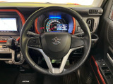【純正革巻きステアリング】上質な革を使用することで、手にしっかり馴染みとても運転しやすいハンドルです♪