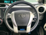 【純正革巻きステアリング】上質な革を使用することで、手にしっかり馴染みとても運転しやすいハンドルです♪