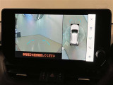 【パノラミックビューモニター】映像で、見づらい車両周辺の確認をアシスト。クルマを真上から見ているような映像を表示。 運転席から確認しにくい車両周囲の状況を把握。