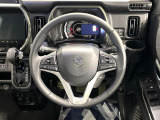 【純正革巻きステアリング】上質な革を使用することで、手にしっかり馴染みとても運転しやすいハンドルです♪
