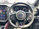 【純正革巻きステアリング】上質な革を使用することで、手にしっかり馴染みとても運転しやすいハンドルです♪