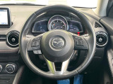 【純正革巻きステアリング】上質な革を使用することで、手にしっかり馴染みとても運転しやすいハンドルです♪