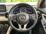 【純正革巻きステアリング】上質な革を使用することで、手にしっかり馴染みとても運転しやすいハンドルです♪