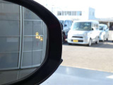 ブラインドスポットモニター装備。隣車線を走る車両を検知。ドアミラーでは確認しにくい後、側方エリアに存在する車両や急接近してくる車両も検知しドアミラーに搭載されたLEDインジケーターが点灯します。