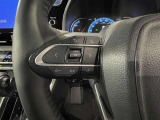 ステアリングスイッチ付きで、運転中に視線を前に向けたまま操作できます。