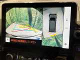 【パノラミックビューモニター】専用のカメラにより、上から見下ろしたような視点で360度クルマの周囲を確認することができます☆死角部分も確認しやすく、狭い場所での切り返しや駐車もスムーズに行えます。