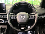 【純正革巻きステアリング】上質な革を使用することで、手にしっかり馴染みとても運転しやすいハンドルです♪