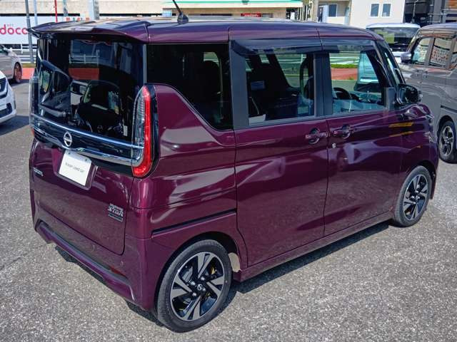 日産ルークスサイドステップ　パープル 日産 ルークス ハイウェイスター Gターボ プロパイロットエディション