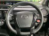 【純正革巻きステアリング】上質な革を使用することで、手にしっかり馴染みとても運転しやすいハンドルです♪